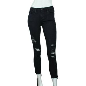 FRAME Denim size 26 Le Skinny De Jeanne Jeans Ripped Black Nior